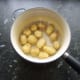 Potatoes are parboiled in their skins