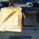 Haggis and cheese toasted sandwich is ready