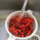 Washing freshly picked rowan berries