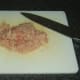 Chopped chicken for burger.