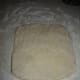 Pat the dough out into a 1" thick rectangle.