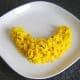 Turmeric rice is plated