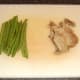 Trimmed green beans and leftover turkey