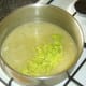 Chopped clelery leaves are added to soup