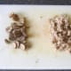 Sliced chestnuts and diced turkey for soup