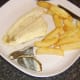 Crisped skin should peel easily from plaice fillet