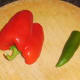 Red bell pepper and green chilli pepper for rice