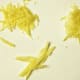 Lemon peel: cut with zester (top left), grated (top right), cut with knife (bottom)