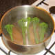 Blanching the tenderstem broccoli
