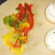 Mushrooms and mixed sliced peppers