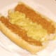 Mashed banana is spread in the centre of the peanut buttered sub roll