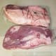 The top brisket shows the fat layer and the bottom one is the less fatty reverse.