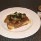Mint sauce is added to liver, onions and mushrooms.