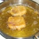 Frying corned beef fritters