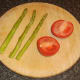 Asparagus and tomato ready for griddling