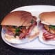 Gammon steak and spicy chicken wings rolls are closed over and ready to serve