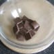 Chocolate squares ready for melting