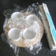 Ramekins are lined with clingfilm