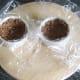 Chocolate cornflakes are shaped in to cups in ramekins