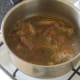 Simmering beef stew