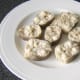 Poached conger eel steaks