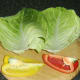 Cabbage and peppers for sauteeing