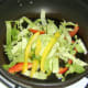 Sauteeing cabbage and pepper