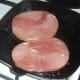 Satrting to griddle oiled gammon steaks