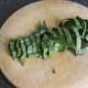 A rolled and sliced leaf.