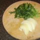 Sliced cabbage and onion for sauteeing
