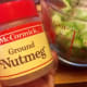 Nutmeg is a secret ingredient! Form a roux by adding celery, salt, pepper, flour, herbs and spices. Roux is a cooking term that means the base of a soup.