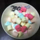 A small pack of colorful marshmallows.