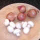 Shallots and button mushrooms