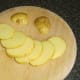 Evenly sliced potato