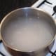 Rice is added to boiling salted water