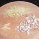 Finely chopped, onion, mushrooms and garlic