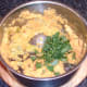 Coriander is added to sweet potato and broccoli stalk mash