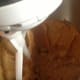 Add the packed brown sugar and the white sugar, mix well.