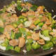Saute onions, peppers, and mushrooms