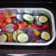 Roasted vegetables are left to cool