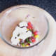 Chopped mozzarella is added to salsa at last minute