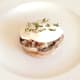 Basil garnishes poached egg