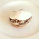 Poached egg is laid on top of stuffed mushroom