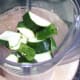 Zucchini, chilli, garlic and lime juice ready for blending