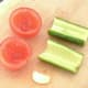 Tomato and cucumber are seeded for making salsa