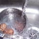 Hard boiled eggs are cooled quickly