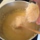 Add the cheese to the finished polenta.