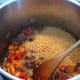 Adding the couscous.