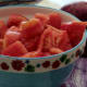 Here's what 2 lbs. of tomatoes looks like cored, peeled and chopped.