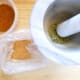 Measure all of the ingredients into the mortar
